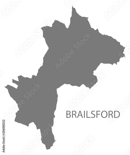 Brailsford grey ward map of Derbyshire Dales district in East Midlands England UK