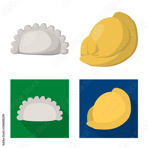 Vector illustration of products and cooking icon. Collection of products and appetizer stock vector illustration.