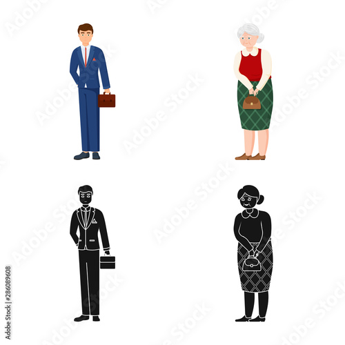 Vector design of character and avatar logo. Collection of character and portrait vector icon for stock.