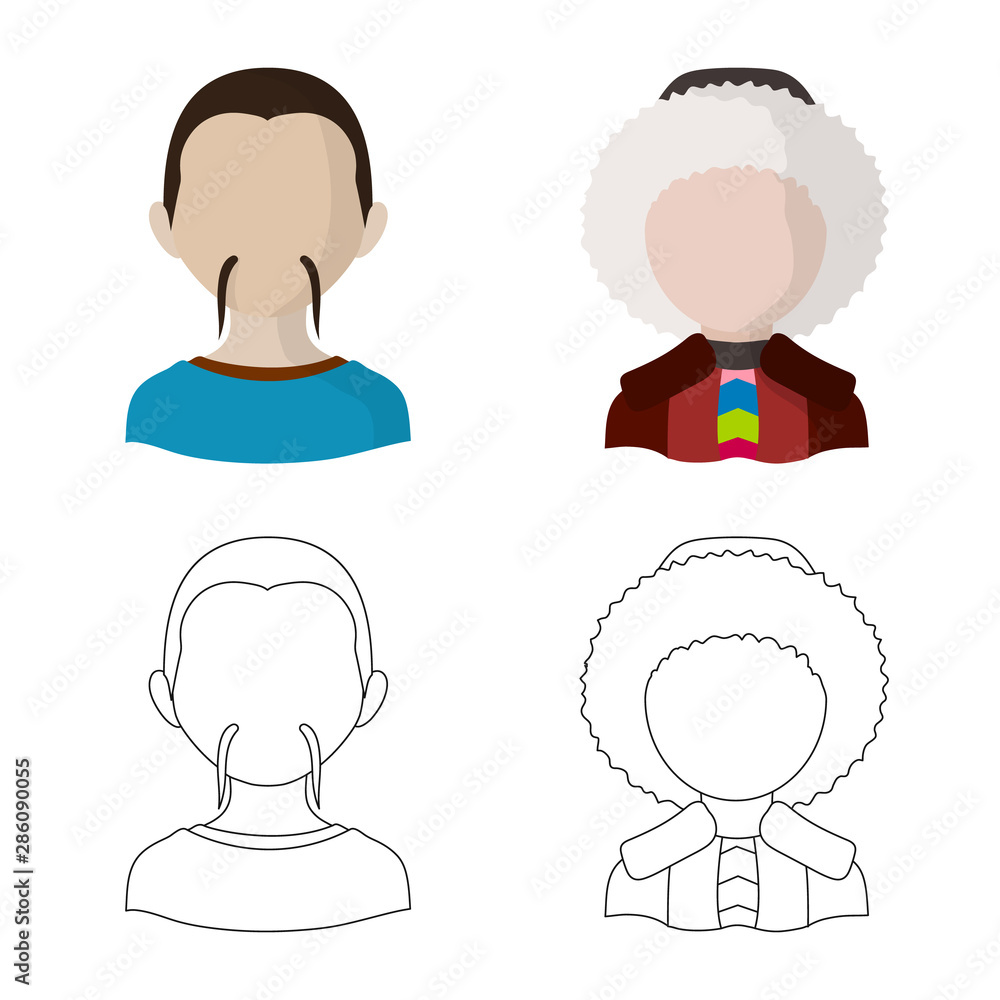 Fototapeta premium Vector illustration of imitator and resident sign. Collection of imitator and culture stock symbol for web.