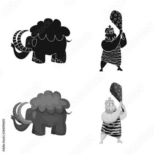 Vector design of evolution and prehistory sign. Set of evolution and development stock symbol for web.