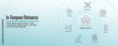 In-Company and Outsource Icon Set - web header banner