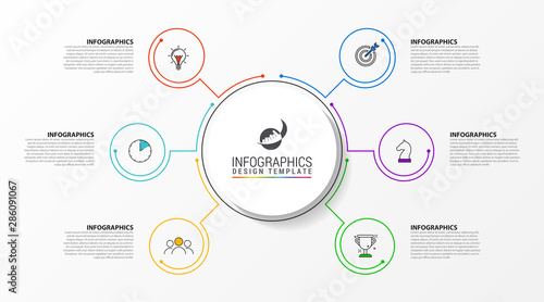Infographic design template. Creative concept with 6 steps