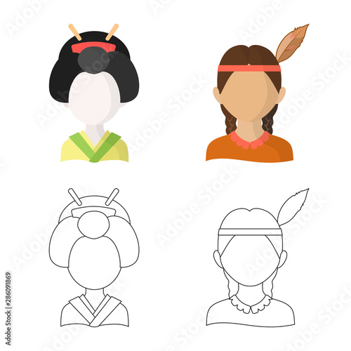 Vector design of imitator and resident sign. Collection of imitator and culture vector icon for stock.