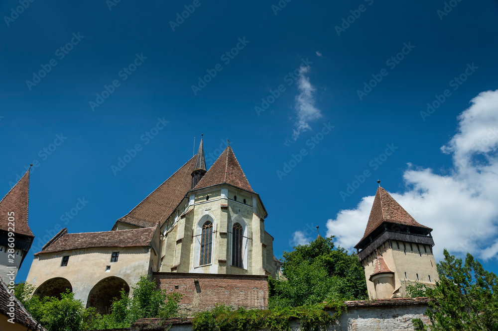 Fototapeta premium Exterior view of the saxon fortified church of Biertan, Romania.