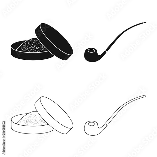 Vector illustration of refuse and stop icon. Set of refuse and habit stock vector illustration.