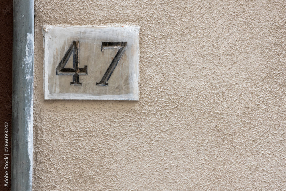 47, ancient house number Europe, concept number 47, ancient house number Europe, concept number