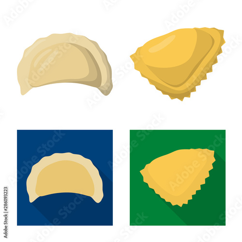 Vector design of products and cooking icon. Set of products and appetizer stock symbol for web.