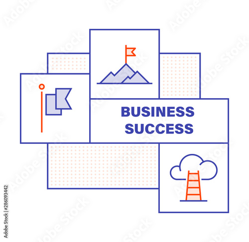 WebModern Flat Line Color illustration Concept for Business. Concepts web banner and printed materials. Vector Illustration photo