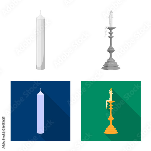 Isolated object of relaxation and flame icon. Set of relaxation and wax vector icon for stock.
