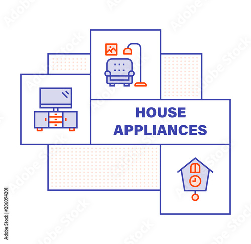 WebModern Flat Line Color illustration Concept for Appliances. Concepts web banner and printed materials. Vector Illustration © Atakan