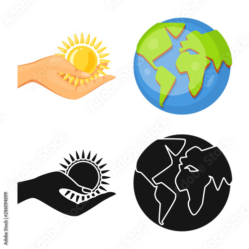 Isolated object of innovation and technology icon. Set of innovation and nature stock vector illustration.