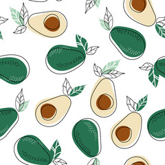 Acrylglasbilder Avocadomuster Buntes Obst und Gemüse Muster  © jullyromas