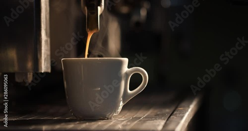Italian vintage coffee machine makes fragrant espresso