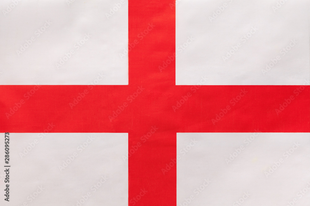 Fototapeta premium England national fabric flag, textile background. Symbol of international British world country.