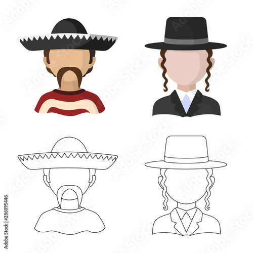 Vector illustration of imitator and resident symbol. Set of imitator and culture stock vector illustration.