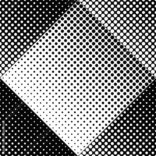Black and white seamless circle pattern background - abstract monochrome vector design