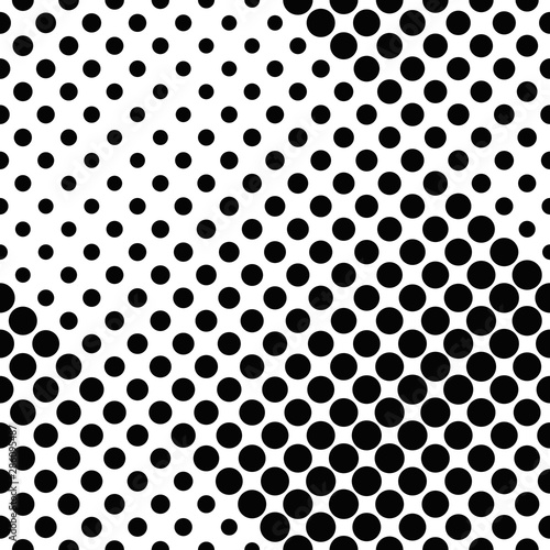 Geometrical seamless circle pattern background - black and white abstract vector design