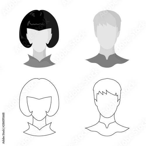 Vector design of professional and photo logo. Collection of professional and profile stock symbol for web.