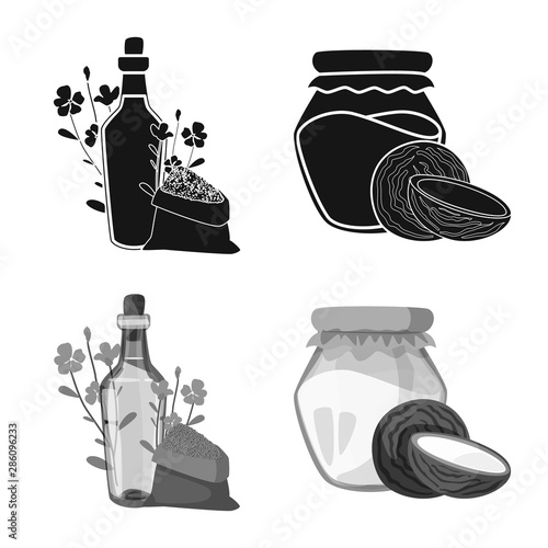 Vector illustration of healthy and vegetable symbol. Set of healthy and agriculture stock symbol for web.