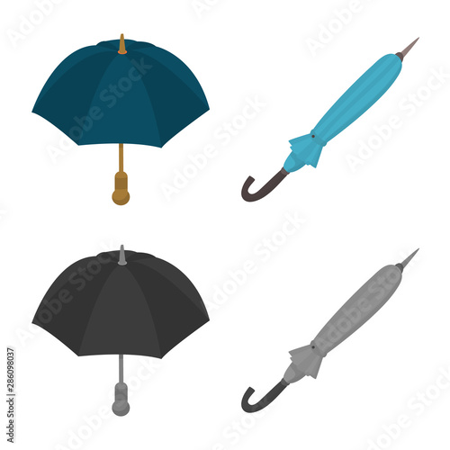 Vector illustration of protection and closed icon. Collection of protection and rainy stock vector illustration.