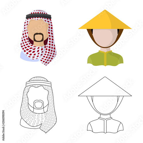 Isolated object of imitator and resident symbol. Set of imitator and culture stock vector illustration.