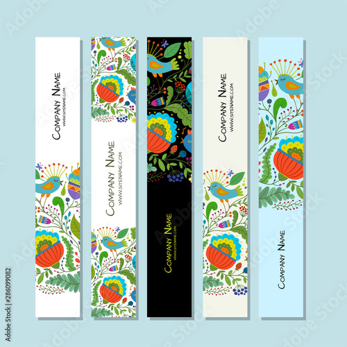 Banners design, floral ornate background