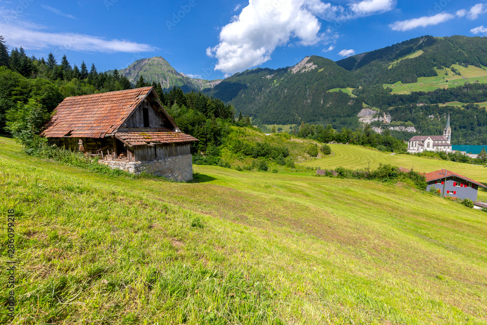 Lungern. Old medieval village in the swiss alps.