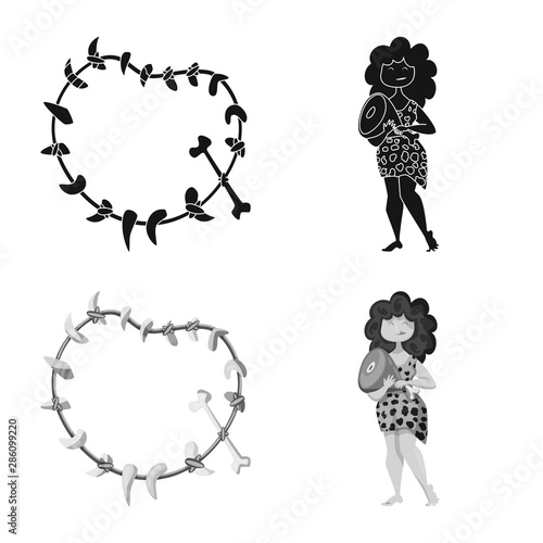 Vector illustration of evolution and prehistory sign. Set of evolution and development stock vector illustration.