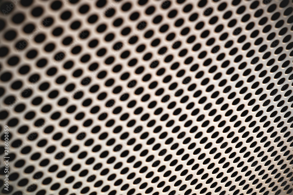 White metal protective mesh. Loudspeaker cabinet mesh White metal protective mesh. Loudspeaker cabinet mesh