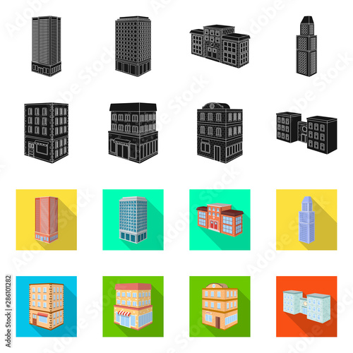 Vector illustration of construction and building symbol. Collection of construction and estate vector icon for stock.