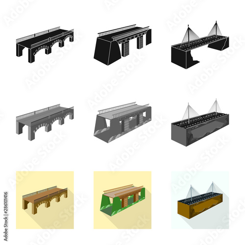 Vector design of connection and design logo. Collection of connection and side vector icon for stock.