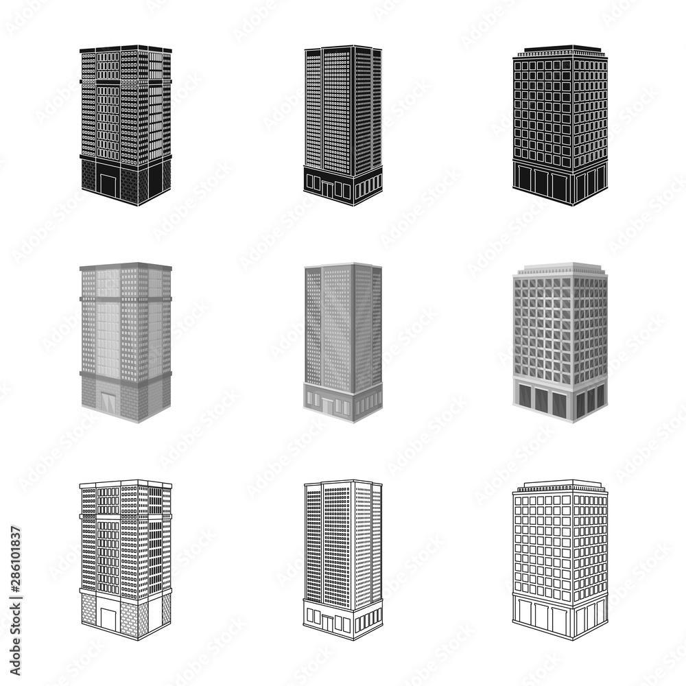 Vector illustration of construction and building logo. Set of construction and estate stock symbol for web. Vector illustration of construction and building logo. Set of construction and estate stock symbol for web.