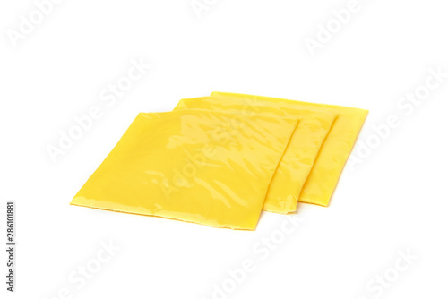 Processed cheese isolated on white background.