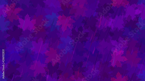Flying maple leaves, raindrops. Autumn background. The idea of design of tiles, wallpaper, packaging, textiles, background.