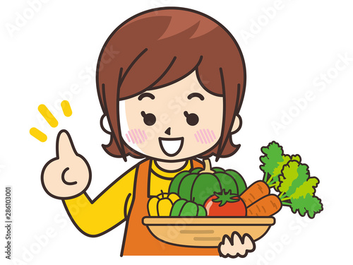 主婦と野菜