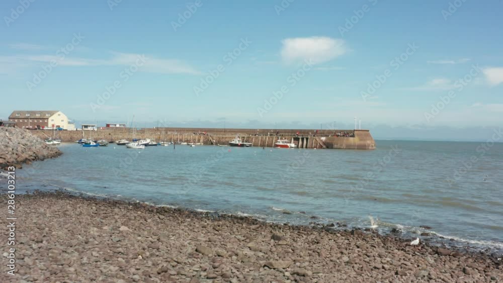Minehead boat yard and harbour coastal area, Somerset UK Minehead boat yard and harbour coastal area, Somerset UK