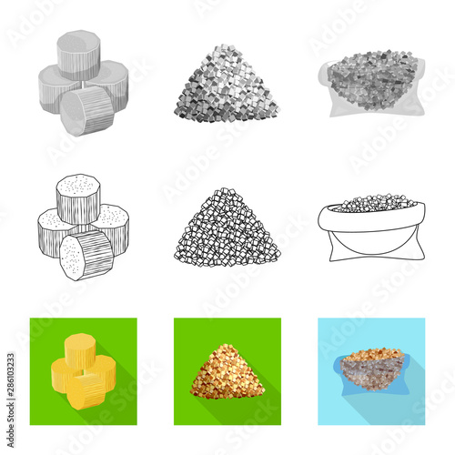 Isolated object of farm and agriculture logo. Set of farm and technology stock symbol for web.