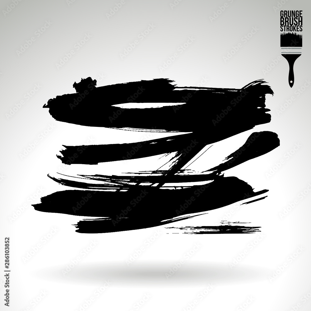 Black brush stroke and texture. Grunge vector abstract hand - painted element. Underline and border design. Black brush stroke and texture. Grunge vector abstract hand - painted element. Underline and border design.