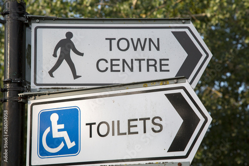 Town Centre and Toilet Sign © kevers