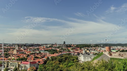 Time laps of epic view old town in Vilnius