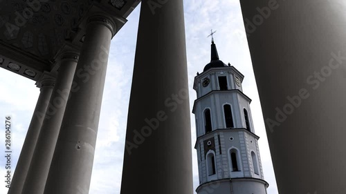 Time laps of Vilnius Cathedral Bell Tower