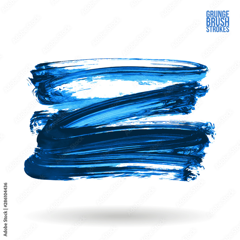 Blue brush stroke and texture. Grunge vector abstract hand - painted element. Underline and border design. Blue brush stroke and texture. Grunge vector abstract hand - painted element. Underline and border design.