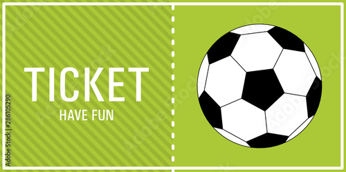 Design Vorlage für ein Fußball Ticket oder eine Eintrittskarte zum  Fußballspiel Stock-Vektorgrafik | Adobe Stock