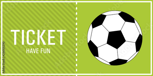 Design Vorlage für ein Fußball Ticket oder eine Eintrittskarte zum Fußballspiel