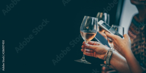Wine glass white and rose image for banner advertorial website cover brochure template mock-up © Fenea Silviu