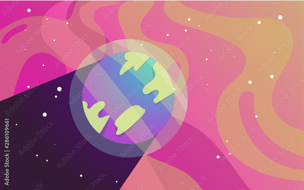 Fototapeta premium space background with abstract shape and planets. Web design. space exploring. vector illustration