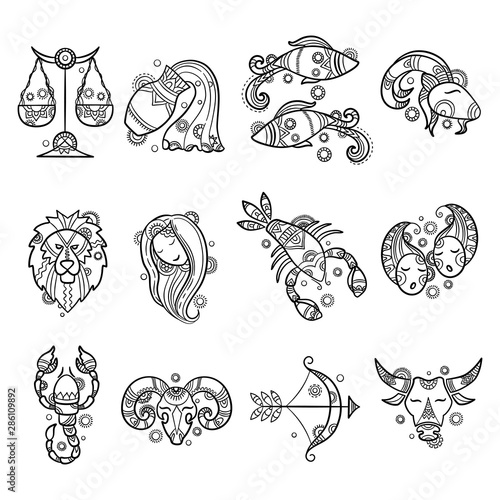Skin Ink Tattoo - The order of the astrological signs is Aries, Taurus,  Gemini, Cancer, Leo, Virgo, Libra, Scorpio, Sagittarius, Capricorn, Aquarius  and Pisces. Each sector is named for a constellation it