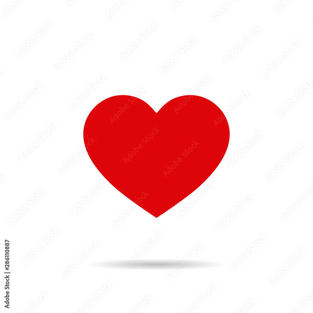Red heart shape icon. Vector icon of red heart on isolated background. vector illustration