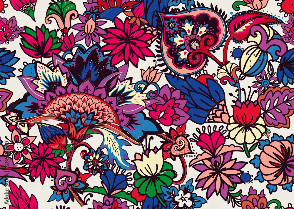 Paisley. Seamless Textile floral pattern with oriental paisley ornament. Paisley. Seamless Textile floral pattern with oriental paisley ornament.